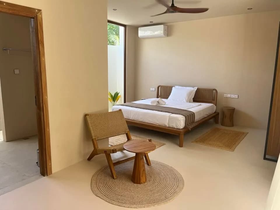 Garden View Double Room with teak furnishings